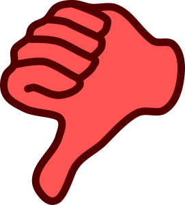 Red thumbs-down icon