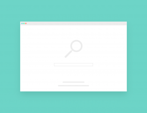 Illustration of a browser window containing an empty search box