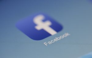 Close-up of the Facebook app icon on a device screen