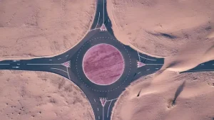 Roundabout in desert